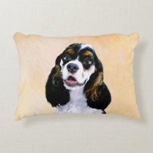 Cocker Spain (Parti) Painting - Original Hund Art Prydnadskudde