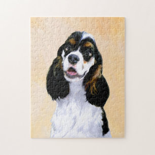 Cocker Spain (Parti) Painting - Original Hund Art Pussel