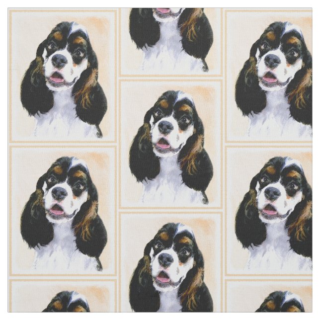Cocker Spain (Parti) Painting - Original Hund Art Tyg (Provkarta)