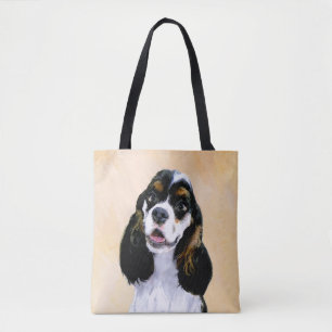 Cocker Spain (Parti) Painting - Original Hund Art Tygkasse