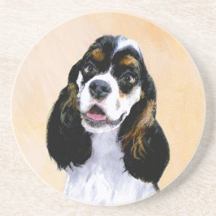 Cocker Spain (Parti) Painting - Original Hund Art Underlägg