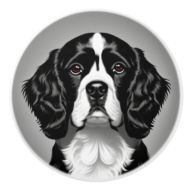 Cocker Spain Porträtt Knopp (Framsidan)