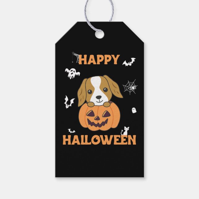 Cocker Spain Pumpkin Cute Hundar Happy halloween G Presentetikett (Framsidan)