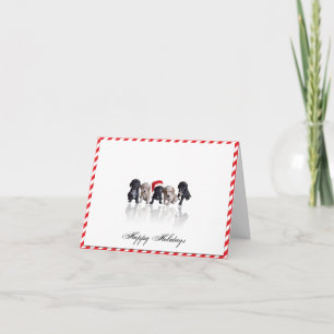 Cocker Spain Puppies in Santa Hat jul Card Helgkort