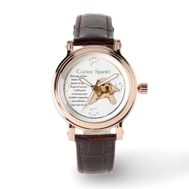 Cocker Spain Puppy Älskare Art Armbandsur (Framsida)