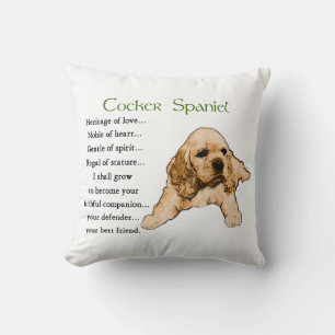 Cocker Spain Puppy Älskare Art Kudde