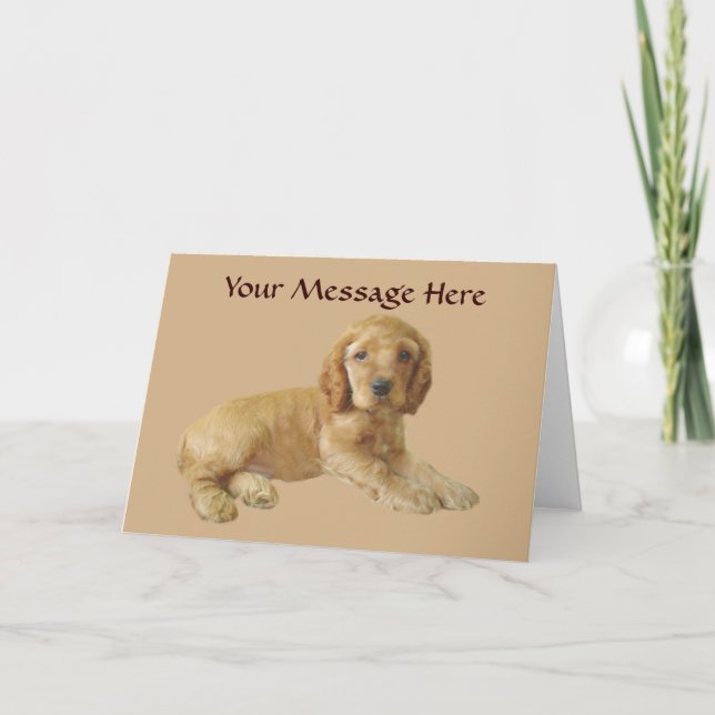 Cocker Spain Puppy Greeting Card Kort (Framsida)