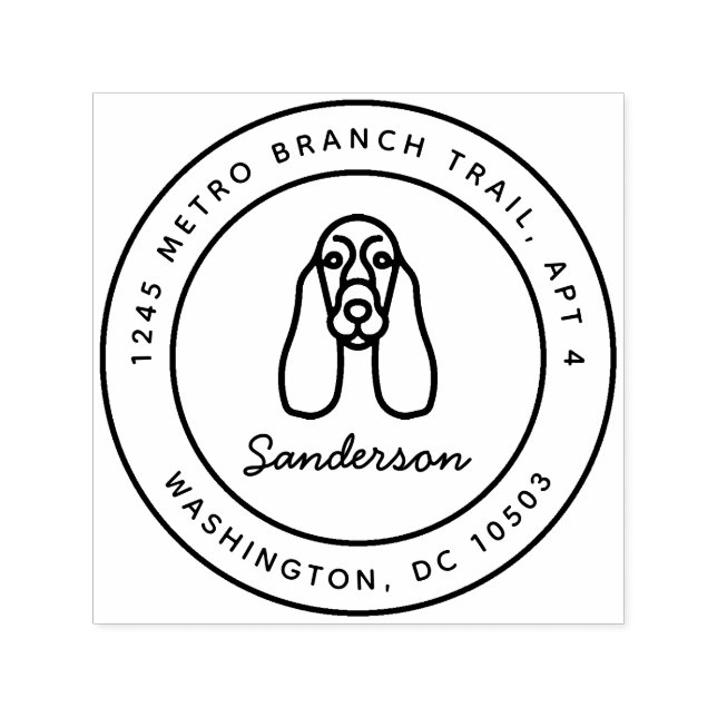 Cocker Spain Returadress Frimärke Self-Inking Självfärgande Stämpel (Design)