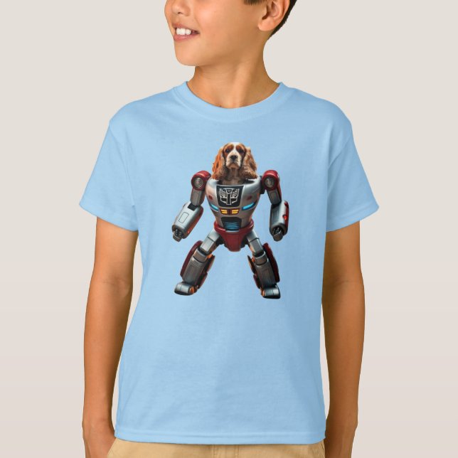 Cocker Spain Robot Barn T-Shirt (Framsida)