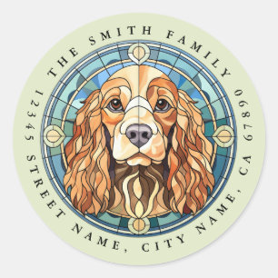 Cocker Spain Round Stickers Runt Klistermärke