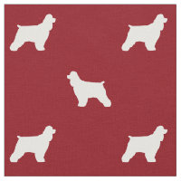 Cocker Spain Silhouettes Red and White Patterned