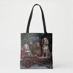 Cocker Spain Snowy Sleigh juldeeller Tygkasse