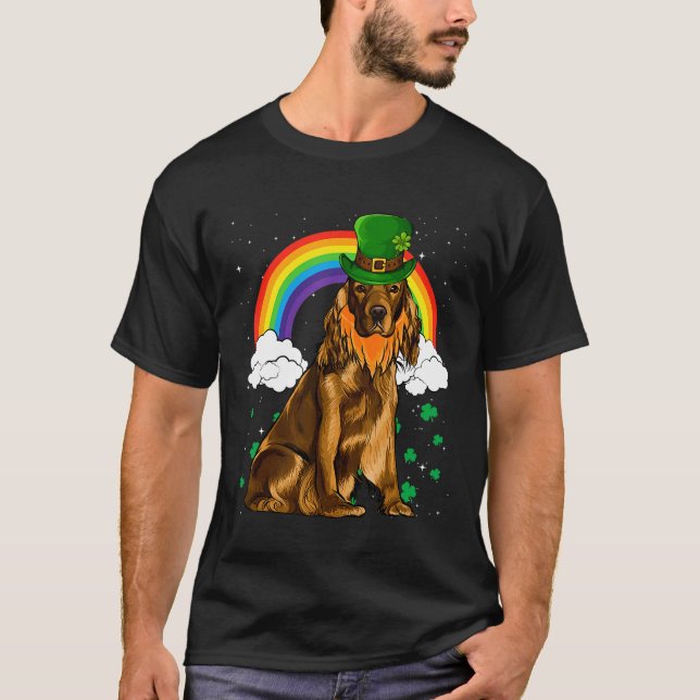 Cocker Spain St patricks day Leprechaun T Shirt (Framsida)