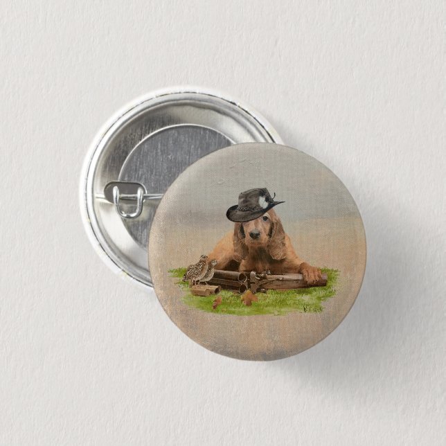 Cocker Spain Tapestry Poster Akrylutskrift Tript Knapp (Framsida & baksida)