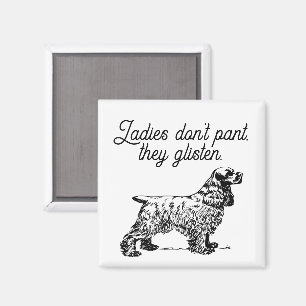 Cocker Spain Tecknad with Funny Pet Joke Magnet