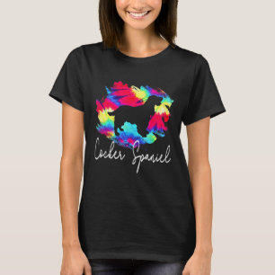 Cocker Spain Tie Dye Rainbow Rolig hund T Shirt