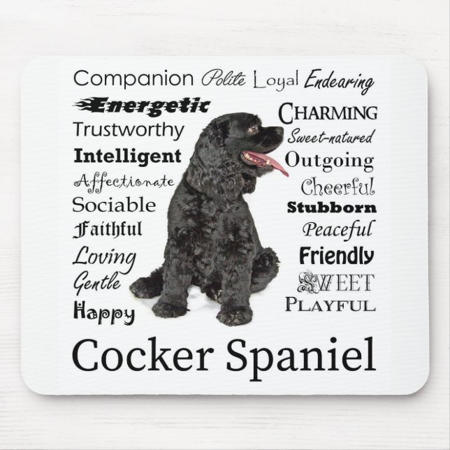 Cocker Spain Traits Mousepad Musmatta (Framsidan)