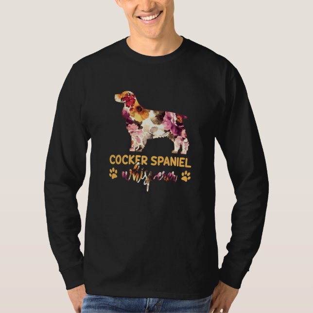 Cocker Spain Whisperer Flower Hund T Shirt (Framsida)