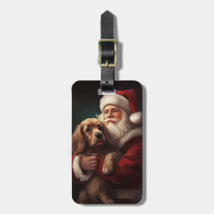 Cocker Spain with Jultomten Festive jul Bagagebricka