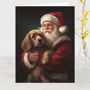 Cocker Spain with Jultomten Festive jul Kort