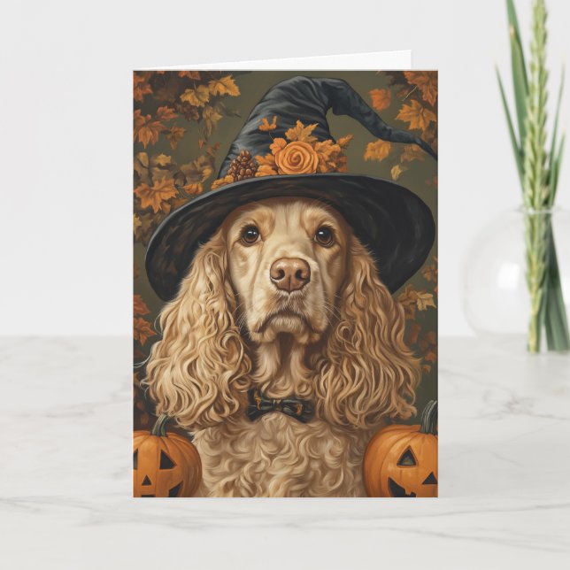 Cocker spanel Halloween Helgkort (Framsida)