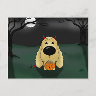 Cocker spanel Halloween Vykort