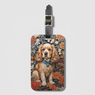 Cocker spanel William Morris Inspired Blommigt Bagagebricka