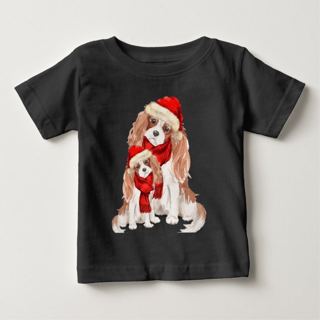 Cocker spanels Funny jul Fleas Navidog T Shirt (Framsida)
