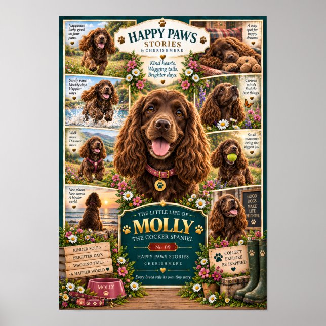 Cocker Spaniel Affisch | Molly Lilla Liv (Framsidan)