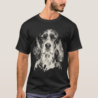 Cocker Spaniel bläckkonst närbild T Shirt