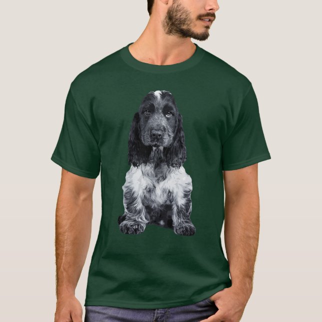 Cocker Spaniel Blue Roan Valp Hund vän T Shirt (Framsida)