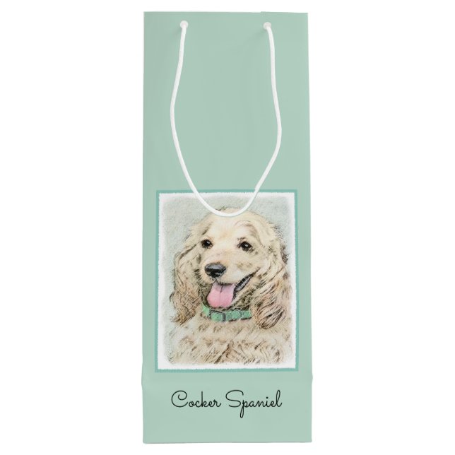 Cocker Spaniel Buff-målning - Original hundkonst (Baksidan)