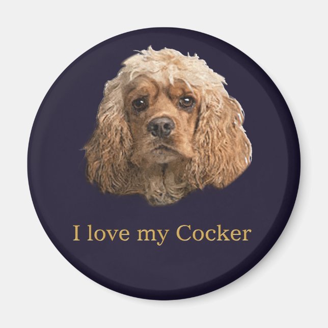 Cocker spaniel charm magnet (Framsidan)