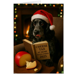 Cocker spaniel  'Cheese Tax' Christmas card Hälsningskort