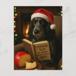 Cocker spaniel  'Cheese Tax' Christmas postcard Vykort