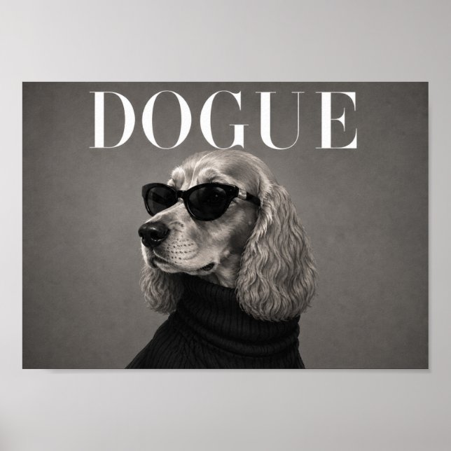 Cocker Spaniel Chic Mode Hund Konsttryck Poster (Framsidan)