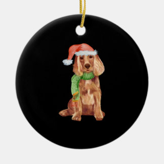 Cocker spaniel christmas-illustration julgransprydnad keramik