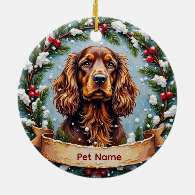 Cocker Spaniel Christmas Julgransprydnad Keramik (Baksidan)