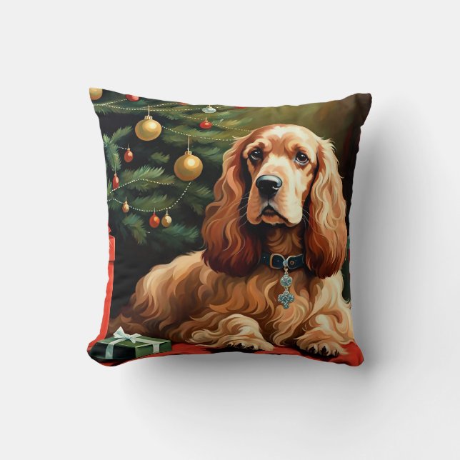 Cocker Spaniel Christmas Kudde (Framsida)