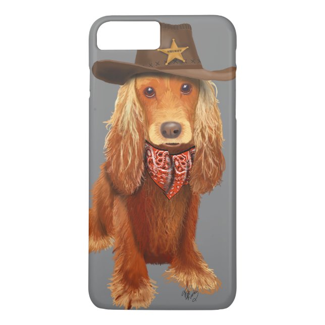 Cocker Spaniel Cowboy Case-Mate iPhone Skal (Baksida)