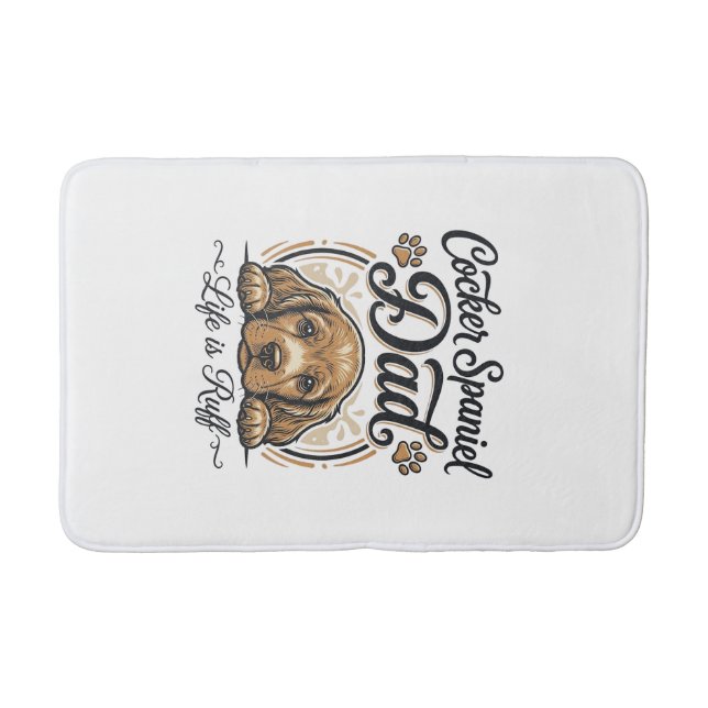 Cocker Spaniel Dad Life Is Ruff Vintage Dog Shirt_ Badrumsmatta (Framsidan)