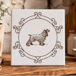 Cocker Spaniel Dekorativ Keramisk Kakel