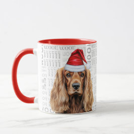 Cocker Spaniel Dog Santa Woof Christmas Mugg