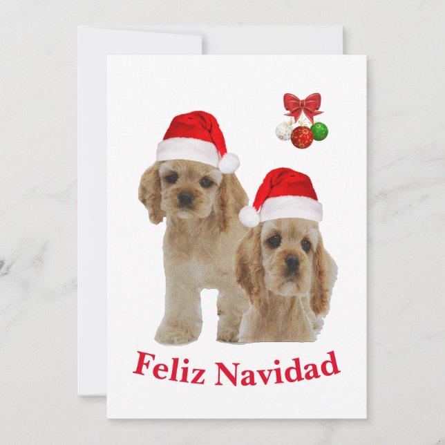 Cocker spaniel Feliz Navidad Inbjudningar (Framsida)