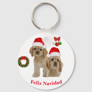 Cocker spaniel Feliz Navidad Nyckelring