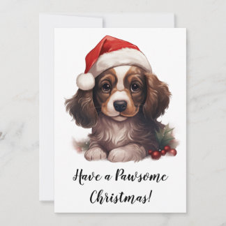 Cocker Spaniel Festiv Glada Julkort