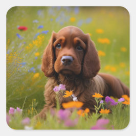 Cocker Spaniel Fyrkantigt Klistermärke