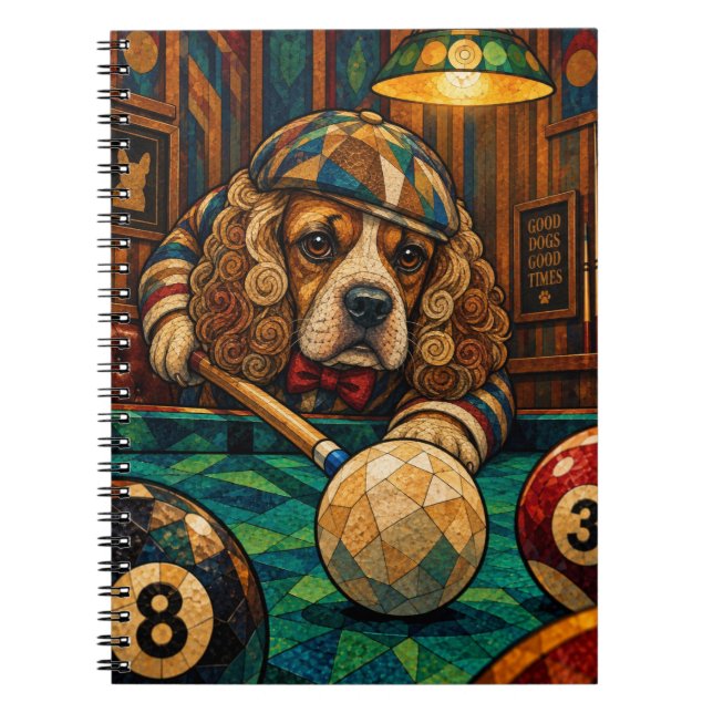 Cocker Spaniel, Geometriskt mosaik Anteckningsbok (Framsidan)