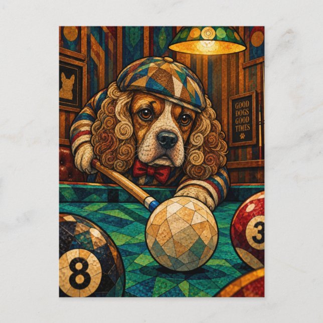 Cocker Spaniel, Geometriskt mosaik Vykort (Framsida)