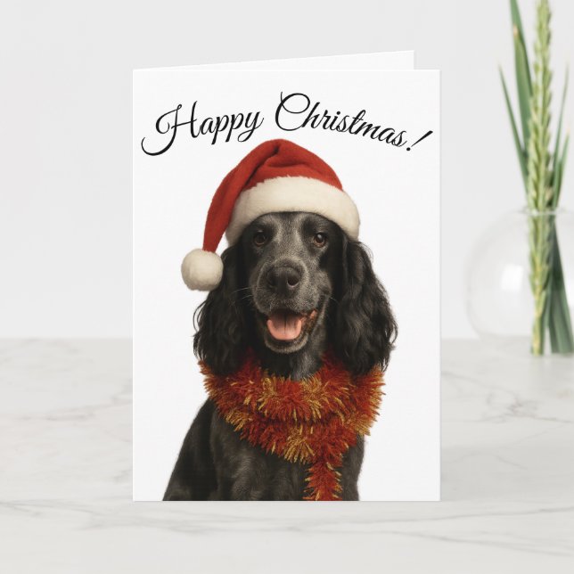 Cocker Spaniel Glad Jul kort (Framsida)